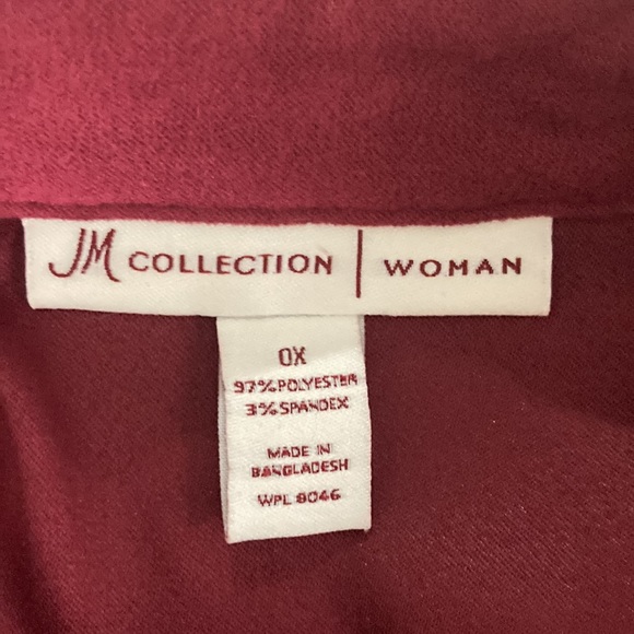 JM Collection Woman Goldtone Button Front  Wine Colored Jacket Size 0X - Picture 9 of 10